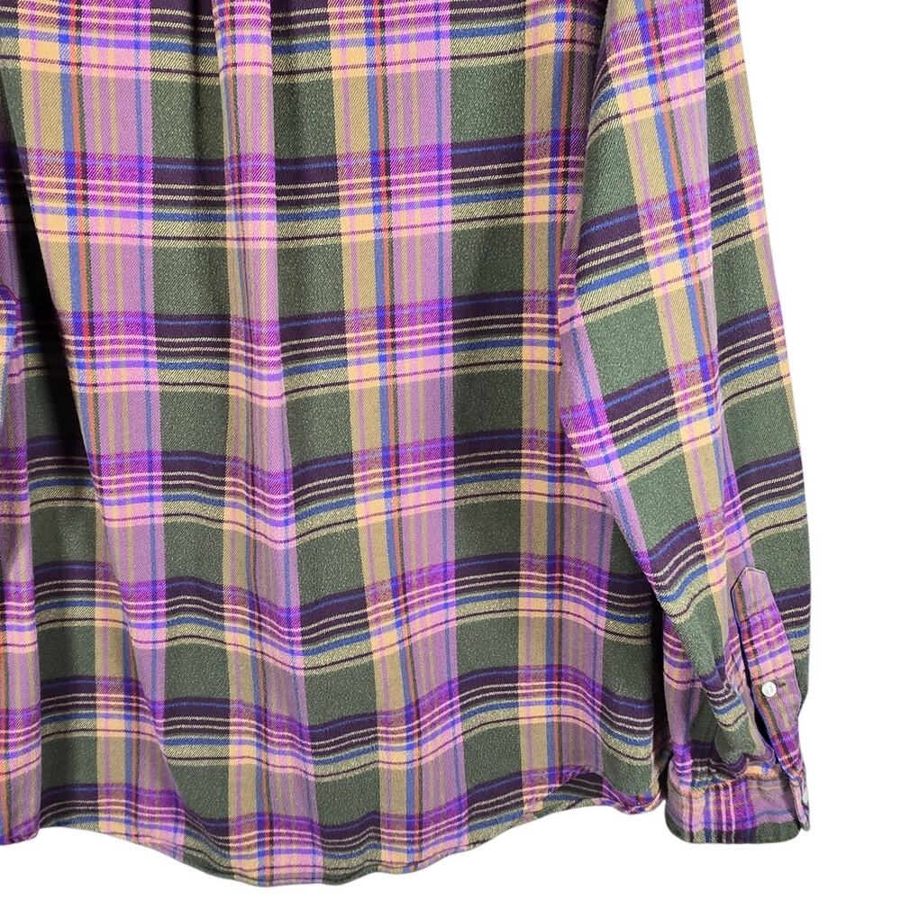Ralph Lauren Shirt Mens XXL Green Plaid Button Up Flannel Cotton Classic Fit - Picture 11 of 12